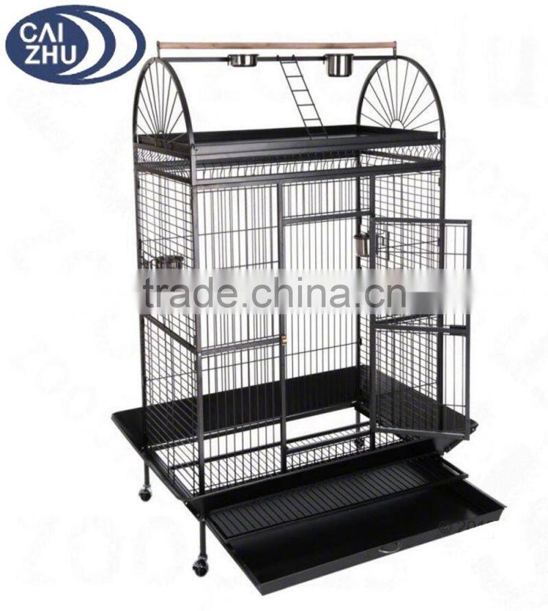 X Large 178cm Play Top Roof Parrot Aviary Bird Cage Perch Ladder On Wheels