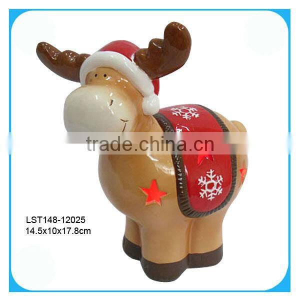 pottery Xmas decoration with LED