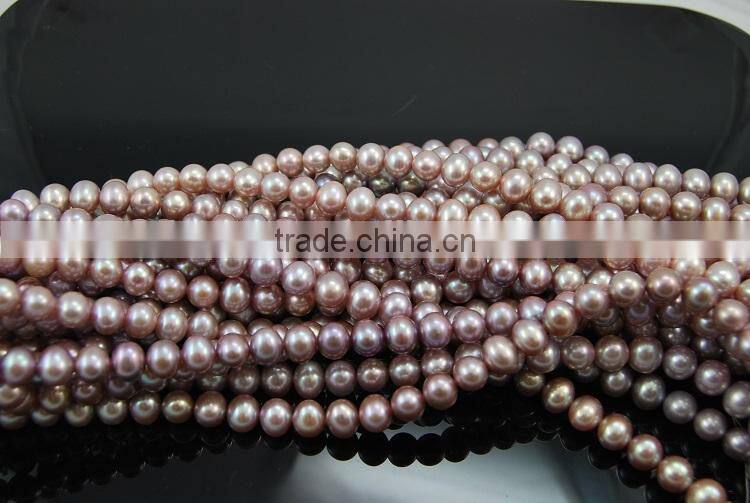 wholesale 9-10mm purple round freshwater loose pearl strand
