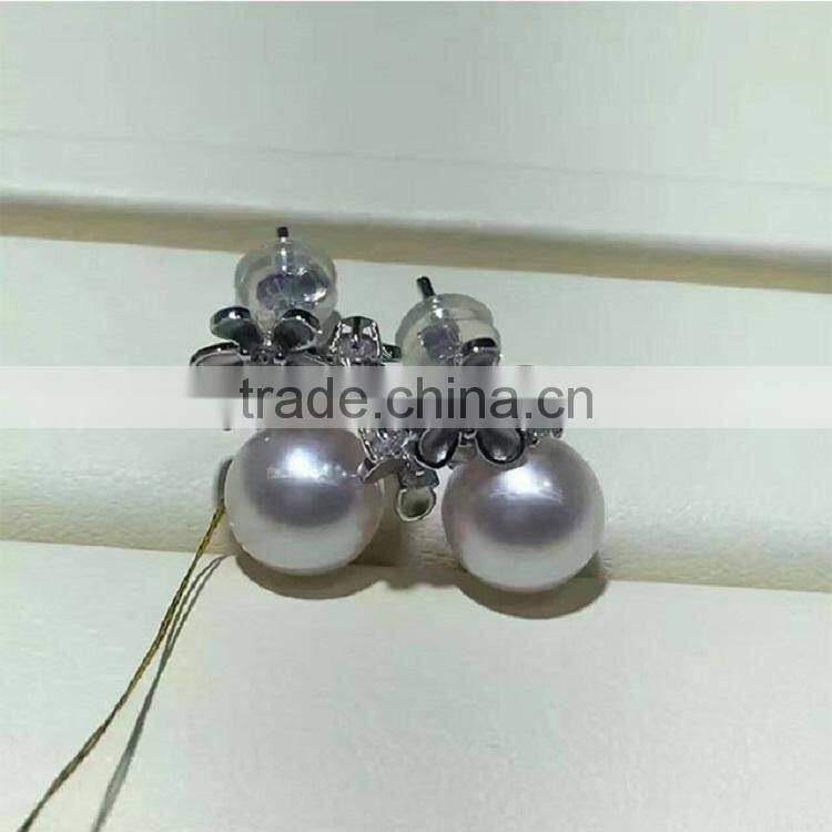 wholesale 7.5-8mm white Akoya pearl earring