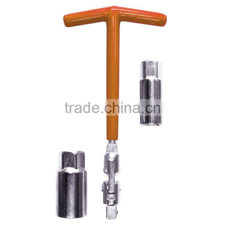 T Spark plug wrench with 2 spark socket