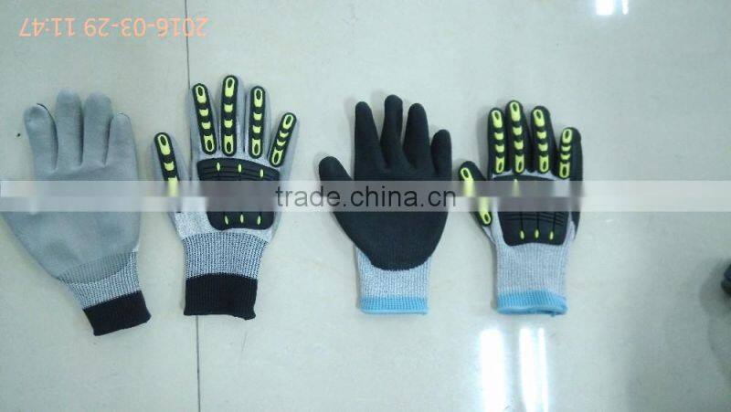 Nitrile Sandy coated TPR impact glove