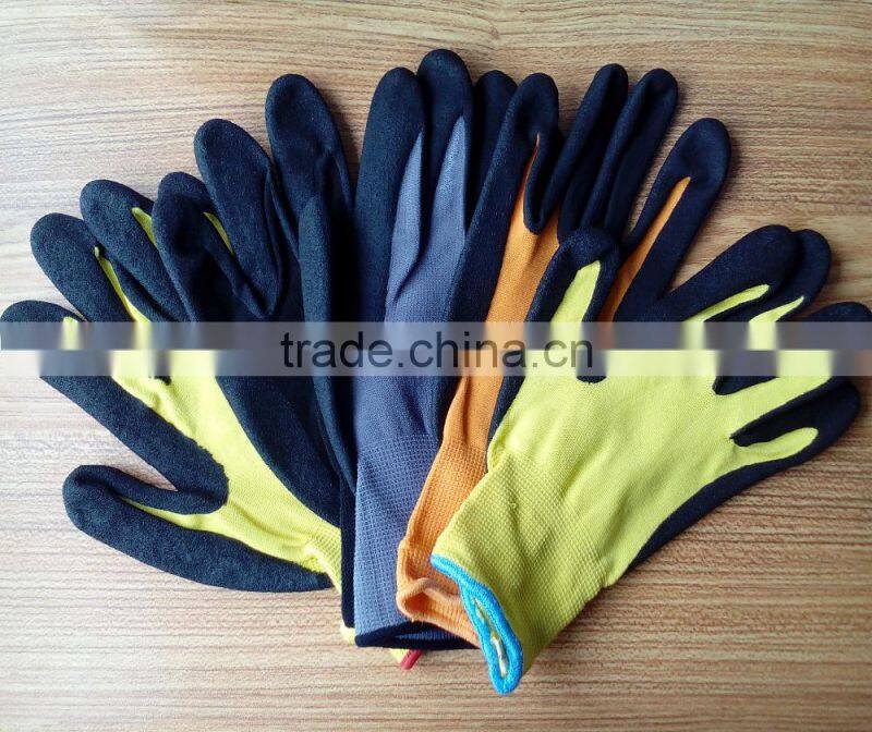13g double dipped nitrile palm coated sandy finished waterproof gloves