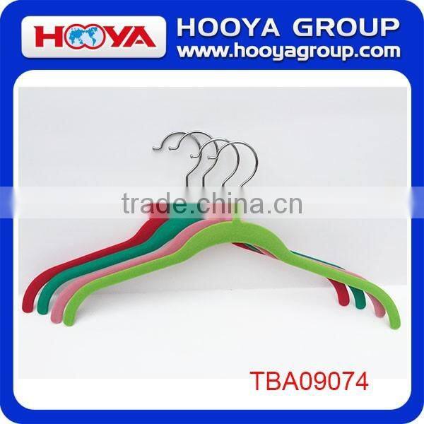 New Arrival ABS Plastic Velvet Hanger for Dresses/Suits With Notches Black as Customized Color