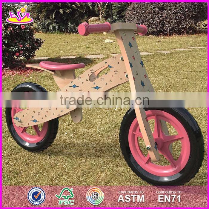 2017 Best design original work lovely wooden balance bicycles for kids W16C177