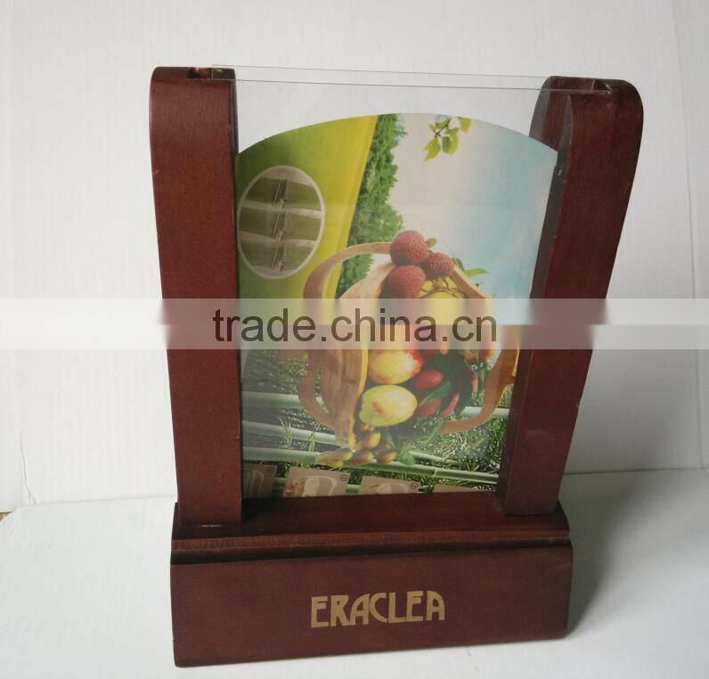 Wooden menu stand
