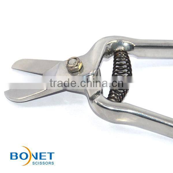 SGA0019 5" gardening tool small stainless steel pruner scissors with spring