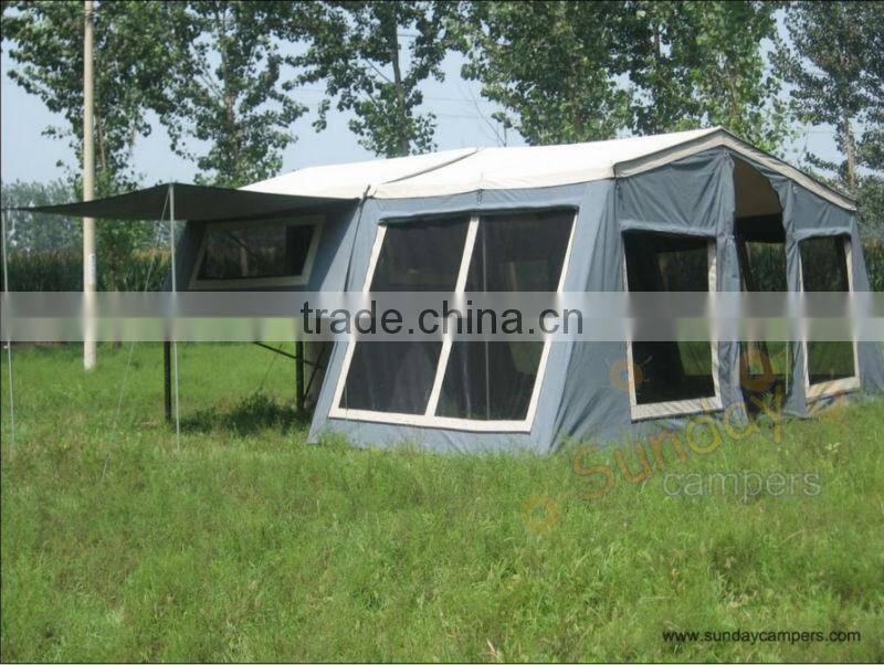 4x4 roof tent stainless steel kitchen Mini camper trailer tent for self-driving travelling