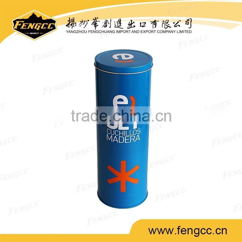 Blank silver metal tin box in embossed cutom logo