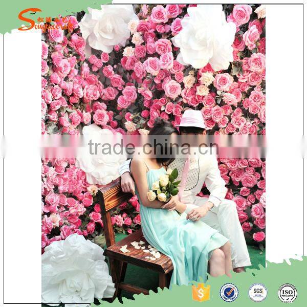 high quality personized rose artificial flower wall for indoor and outdoor wedding decoration stage background decoration