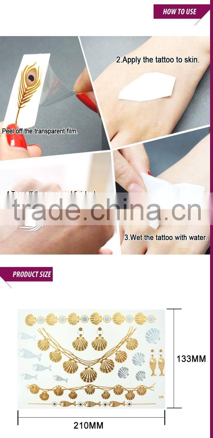Newair Gold Tattoo Flash Tatto Metallic Tattoo Temporary
