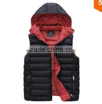 Vests Men women Sleeveless Jacket 2014 Autumn Winter High Quality Cotton-padded Waistcoat BLACK BOMBER JACKET