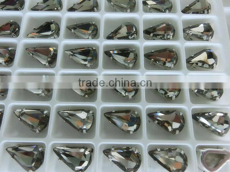 sew on rhinestones in metal claw for wedding dress