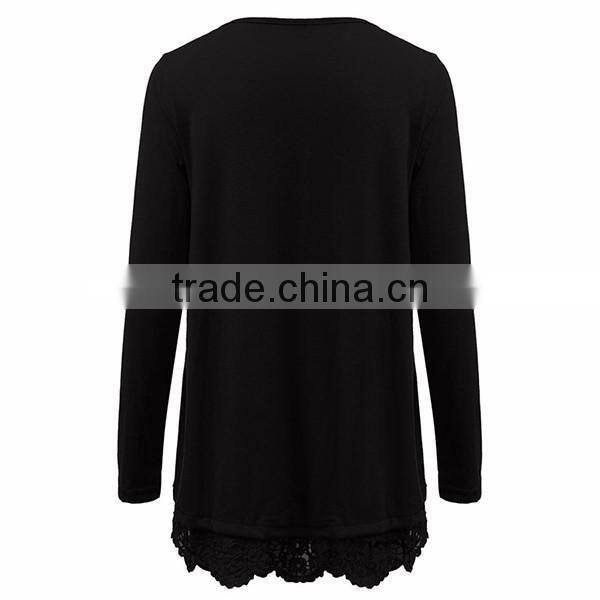 custom long sleeve sexy lace shirt crochet embroidery latest shirt designs for women