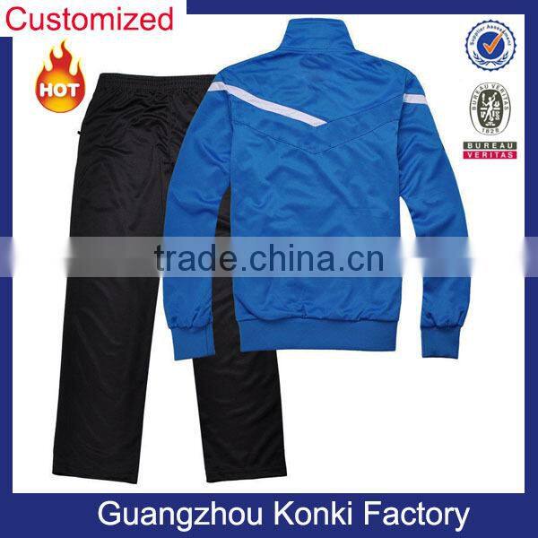 Wholesale blue wear set custom wind-break sport wear for men