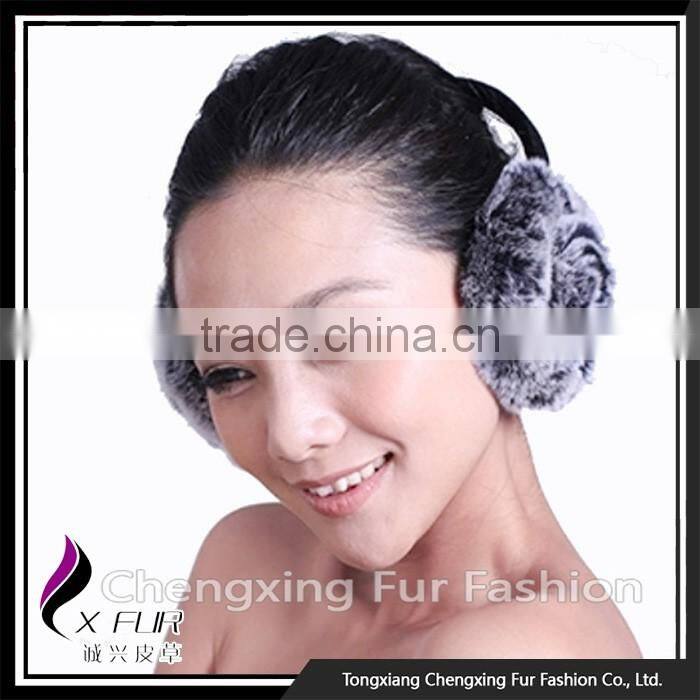 CX-EM-03P Fashion Cute Rex Rabbit Fur Ear Muff