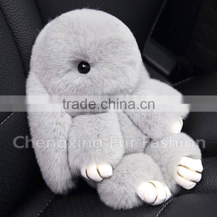 CX-R-10 Lastest Design Hot Fashion Cheap Custom Rex Rabbit Fur Keychain