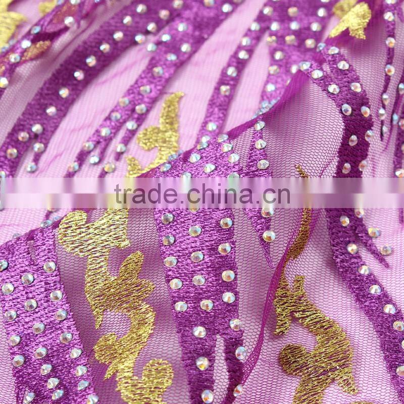 Bestwaytex 2016 New Design Peach French Net Lace Fabric FL1159-5