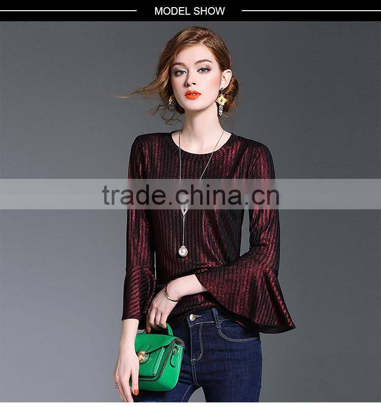 Maxnegio women blouse 2017 Lotus leaf sleeves ladies blouse fashion design