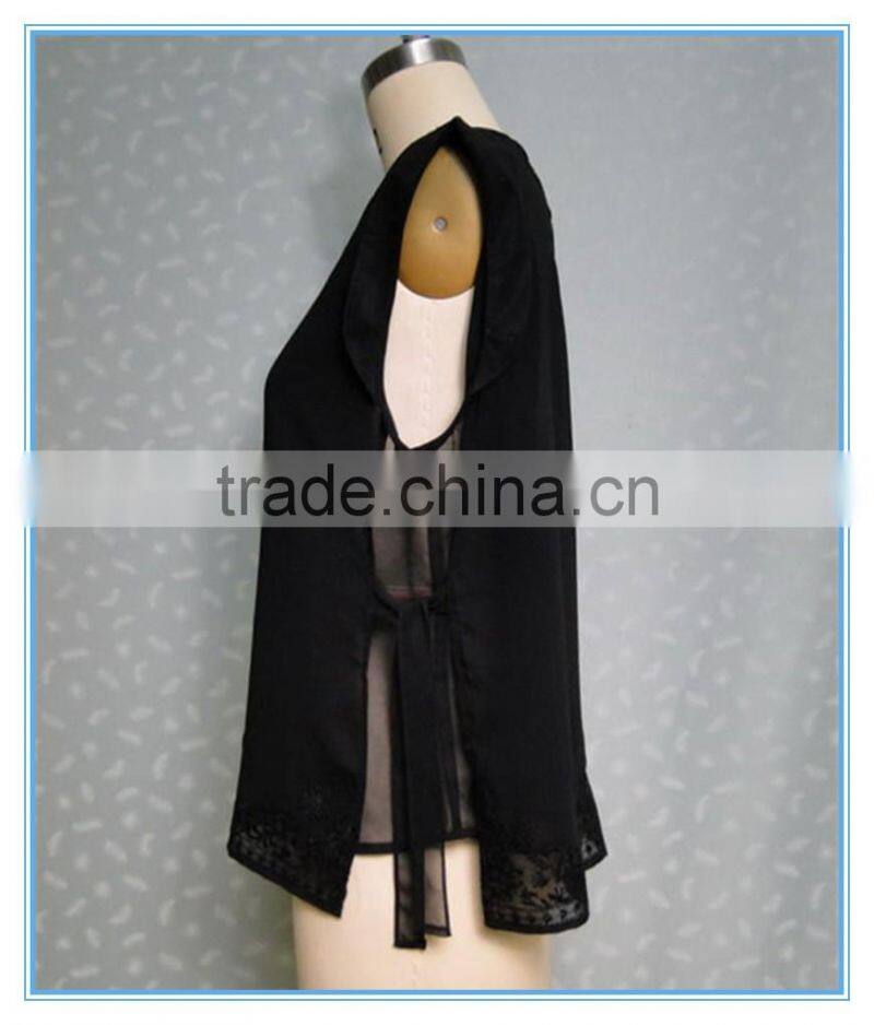 Women Fashion Chiffon Embroidery Blouse