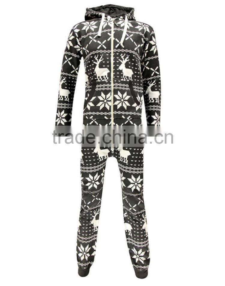 PA0007A all over reindeer printed xxxl onesie for men