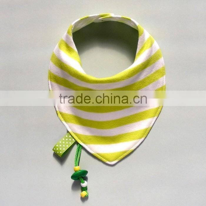 Absorbent Accessory Lime Green Stripes Baby Dribble Drool Bandana Bibs