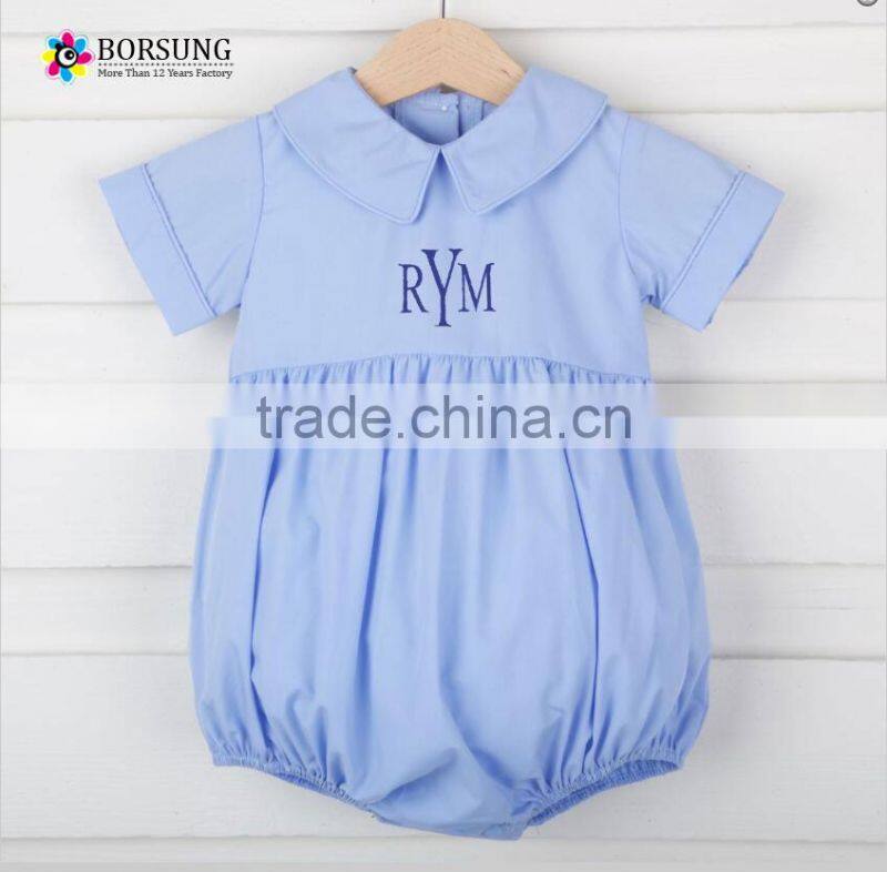Custom 2017 boys grapheme baby summer jumpsuit wear short sleeve made infant cotton smocked baby romper