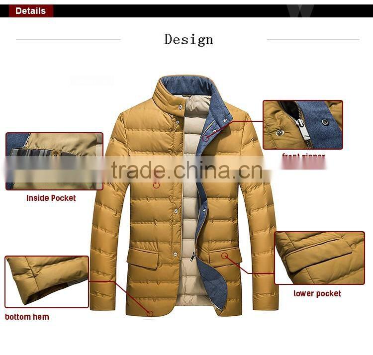 Factory Supplier Directly Soft Touch Stand Collar Leisure& Business Winter Men Padding Jacket