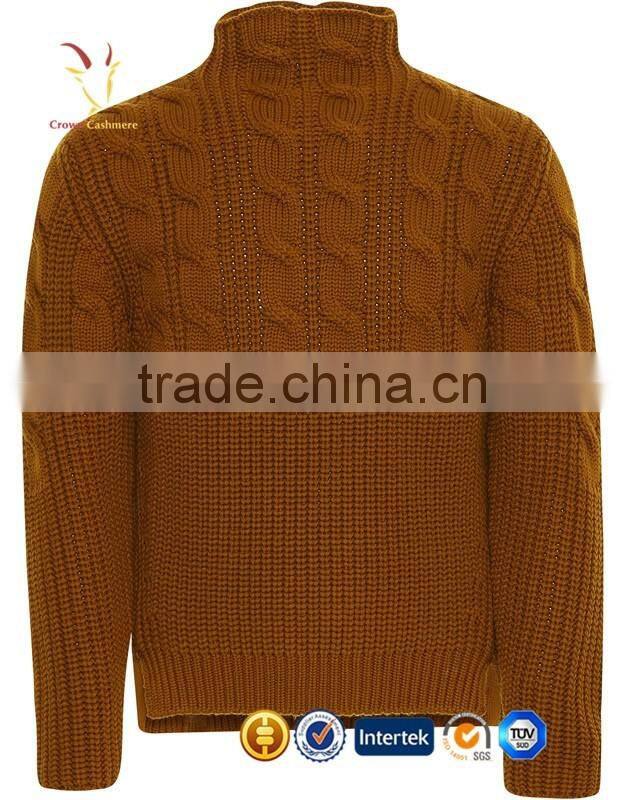 Korea Style Cable Knit Mens Turtle Neck Sweater