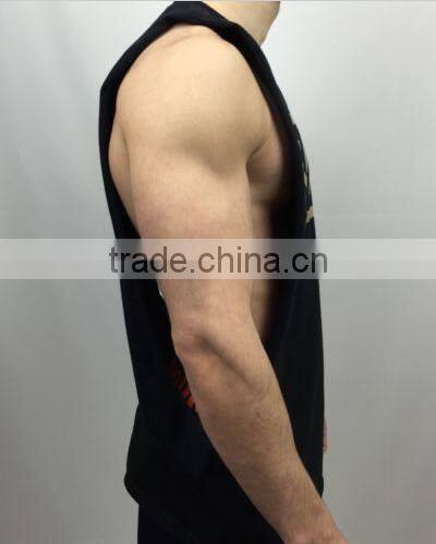Men's 100% Natural Black Workout Vest Muscel Beast Gym Tee