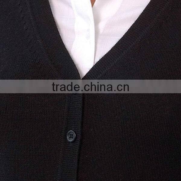 Women's wool flat knitted cardigan sweater