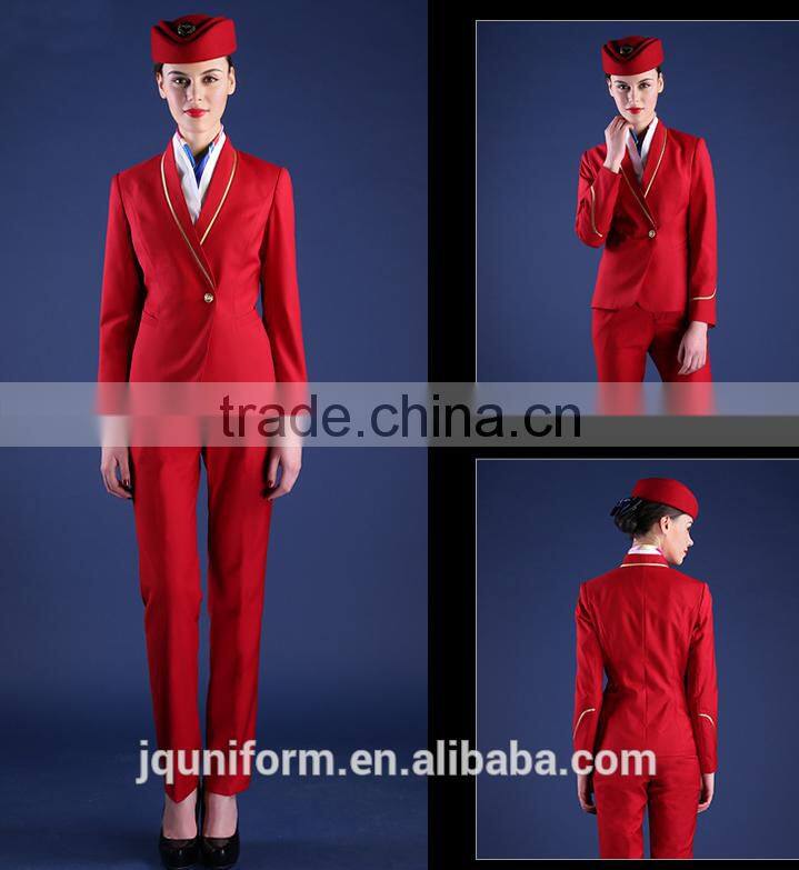 Red sexy airline stewardess uniform