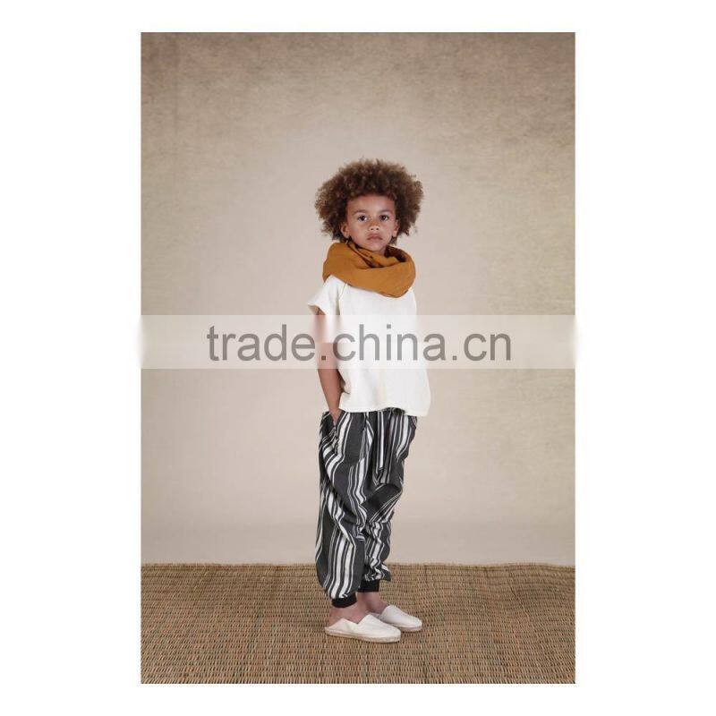 Wholesale Children's clothes organic baby pants Kids Striped Trousers Black boys jogger pants