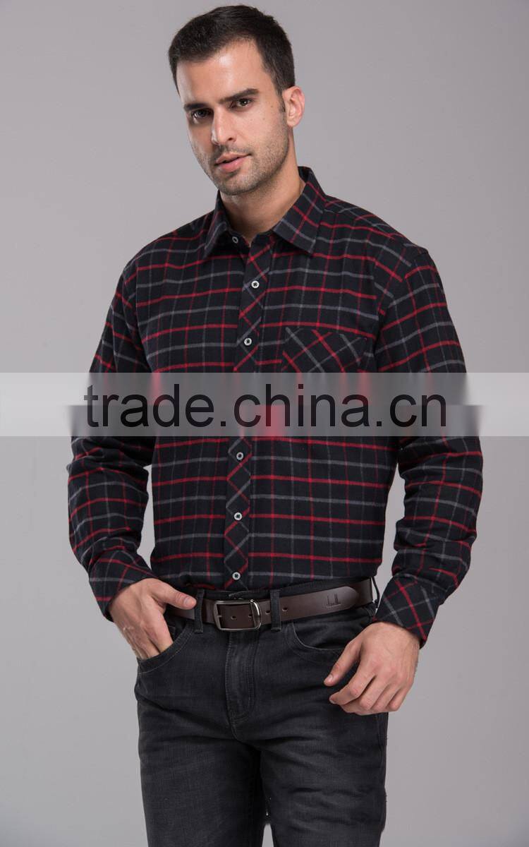 Bulk wholesale plaid flannel shirt European & America style with competitive price