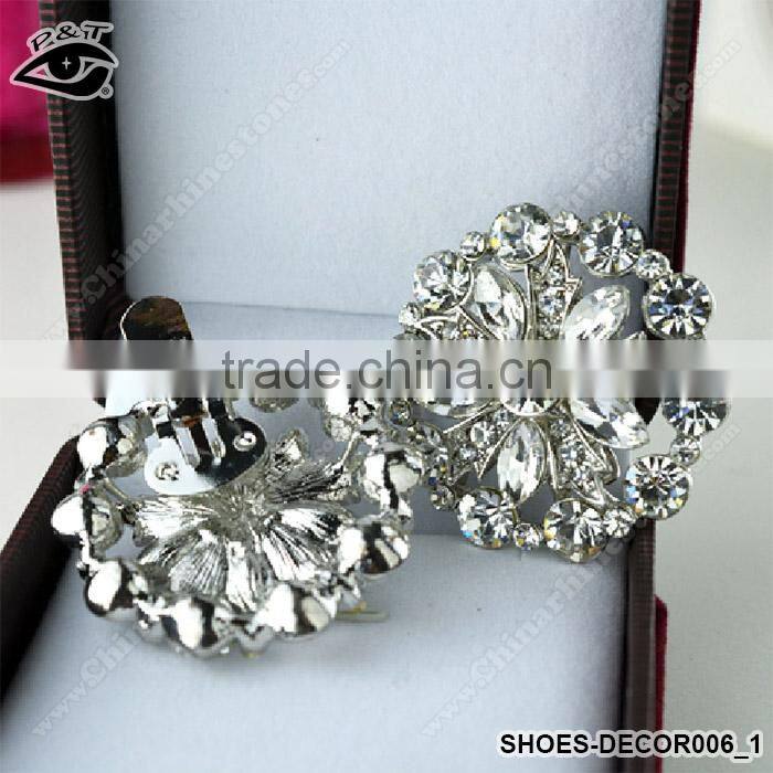 4CM Rhinestones Shoe Decoration Clip-On Shoe Clip Deco Ornament with Metal Clip Jewelry Accessories for Shoes Hat