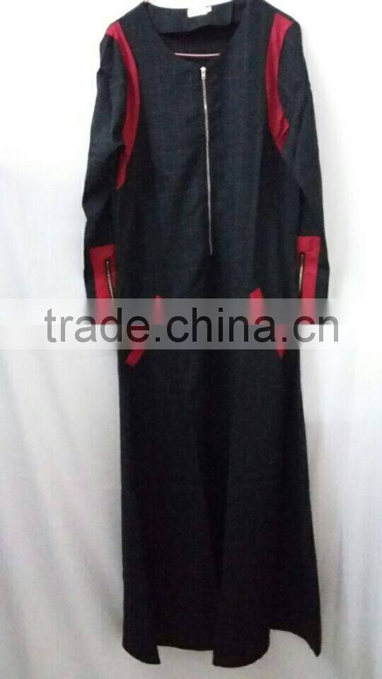 grey check casual sunshine hemp muslim dress/ muslim islamic fashionable abaya kaftan dresses/fancy dl islamic muslim dress