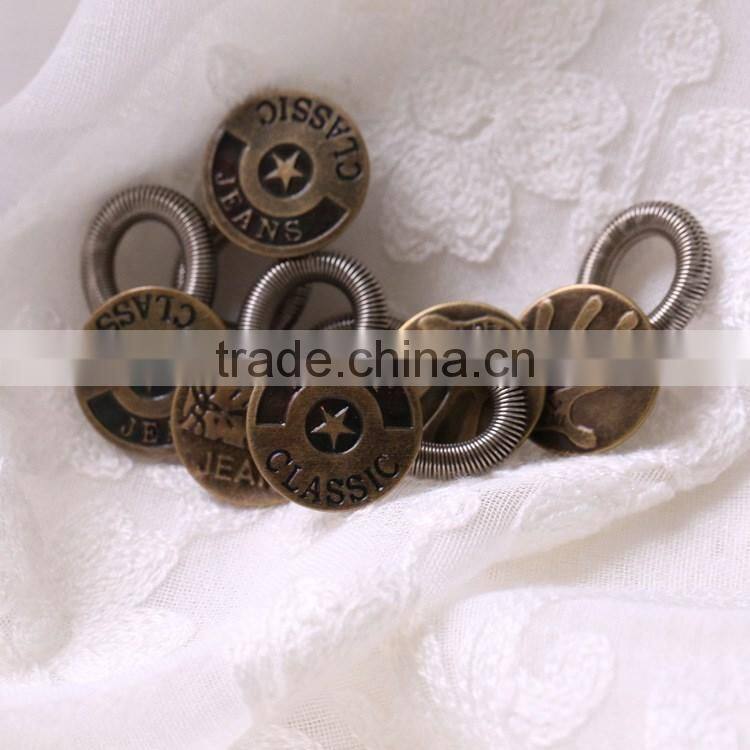 6 Pack Spring Button Extender on Jeans Pants/Waistband/Collar/Trousers/Shirt Elastic Sretch Button Expander 2017