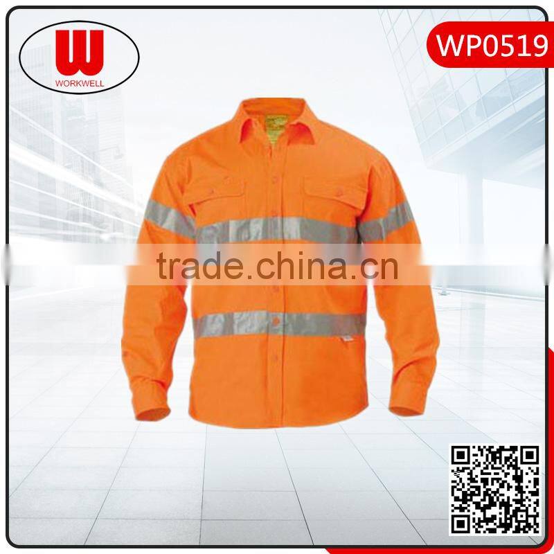 Hi vis reflective orange work shirt