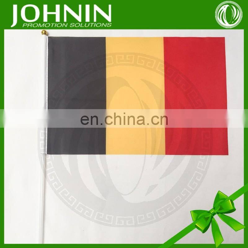 OEM polyester fabric printed customized 30*45cm belgium hand flag
