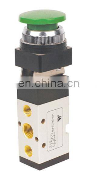 GOGO ATC 5 way Pneumatic hand operated 1/4 inch exhaust Manual Mechanical control valve MSV86522-PB with Large Round Button