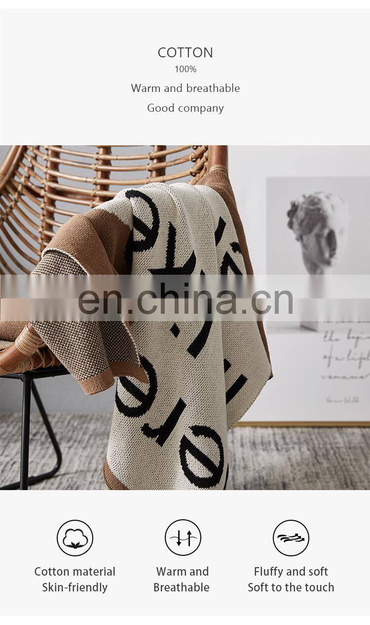 RAWHOUSE Wholesale 100 % cotton soft Knitted blanket