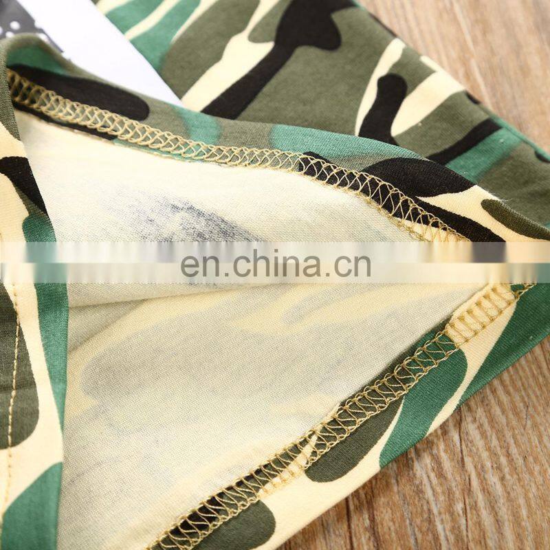 New Fashion Wholesale Baby Sets Camouflage Short T Shirt And Black Pants Kids Girl Boy Outfits