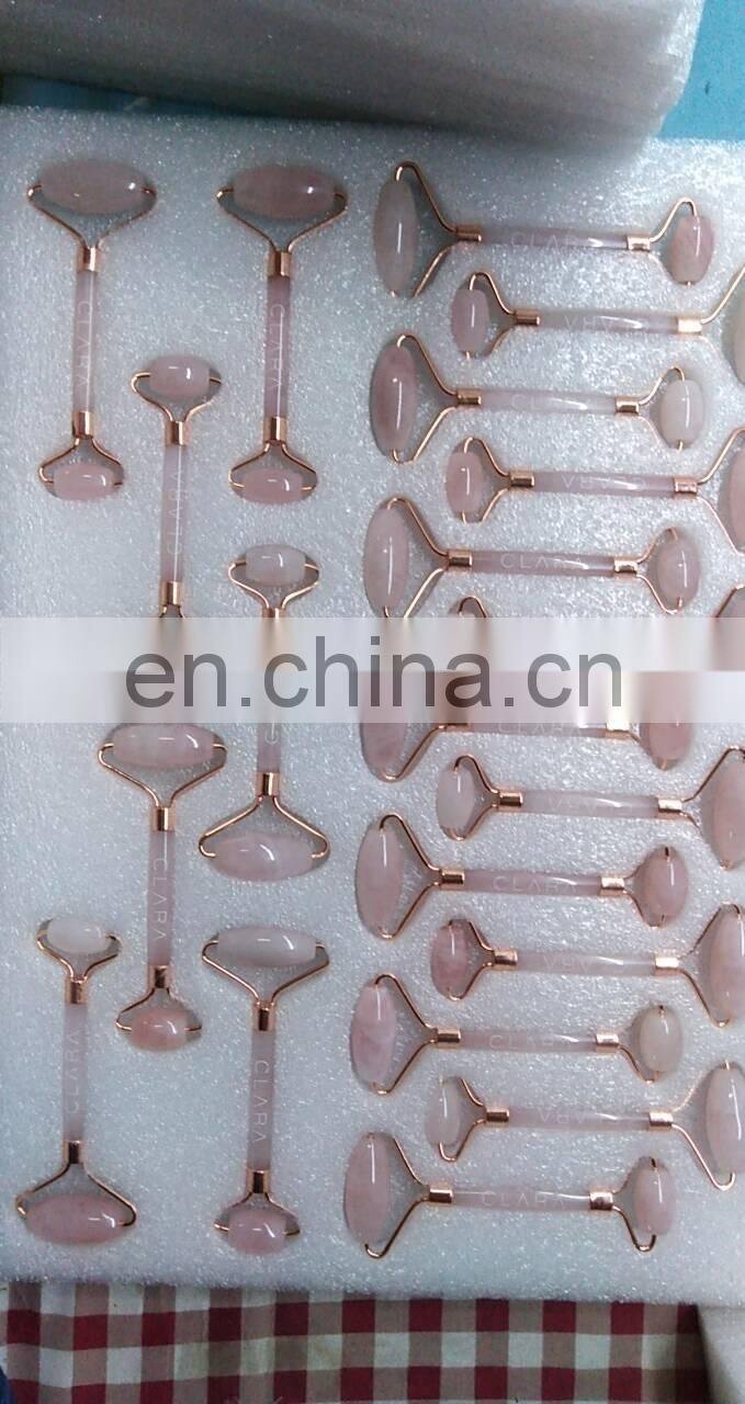 Slim Chin Rose Quartz Facial Massage Natural Pink xiuyan Jade facial roller massager
