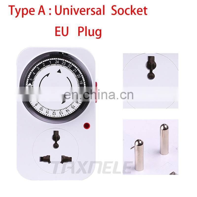 24 Hour Mechanical Timer Switch EU standard Socket Mechanical Timer 220V 16A EU plug Electrical Program Timer Power Switch