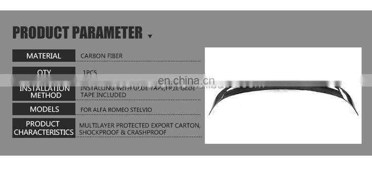 Carbon Fiber Rear Roof Spoiler for Alfa Romeo Stelvio 2017-2018