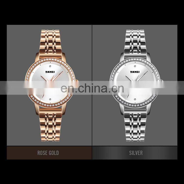 fashion SKMEI 1311 womens watch excellence quartz japan movt quartz watch diamond stainless steel luxury watch rose gold