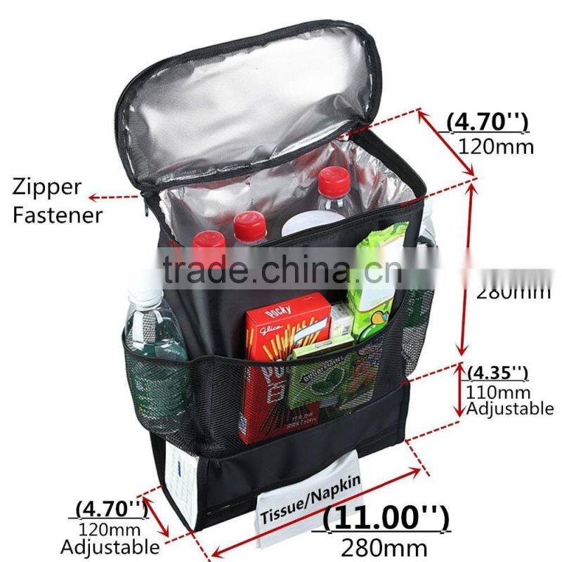 Car Back Seat Organizer/Auto Seat /Multi-Pocket Travel Storage Bag/Insulated Car Seat Back Drinks Holder Cooler