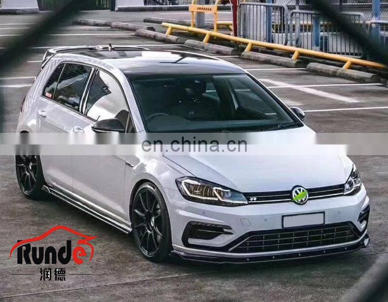 Runde ABS Material R Style Body kit Front Rear Bumper Side Skirt Grille For 12-17 Volkswagen Golf 7 And Golf 7.5 body kit