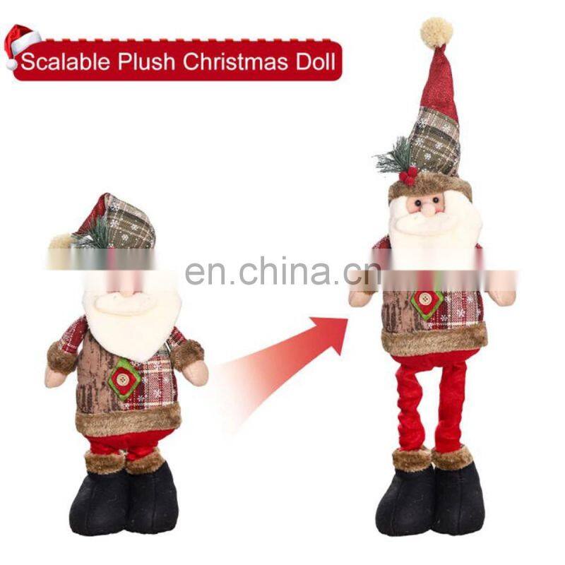 Santa Claus Christmas Ornaments Tree Decor Elk Snowman Plush Christmas Doll Decorations For Home 2022 Navidad Pendant Gift Kids