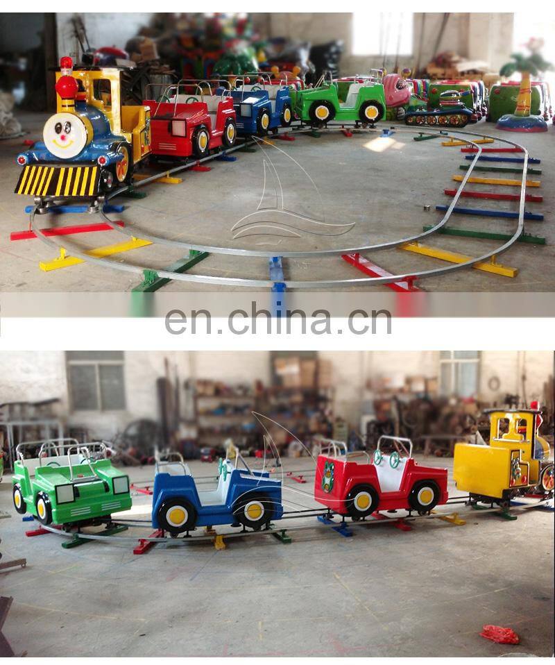 Colorful kids electric thomas small train track amusement park train rides for sale